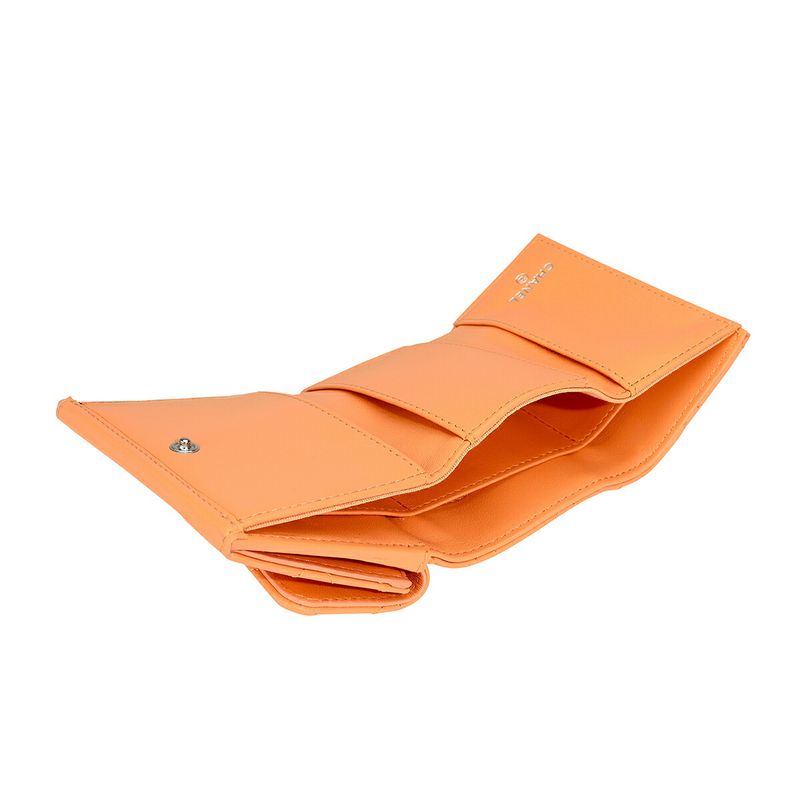 Chanel Petit Portefeuille A Rabat Orange Tri-fold Wallet