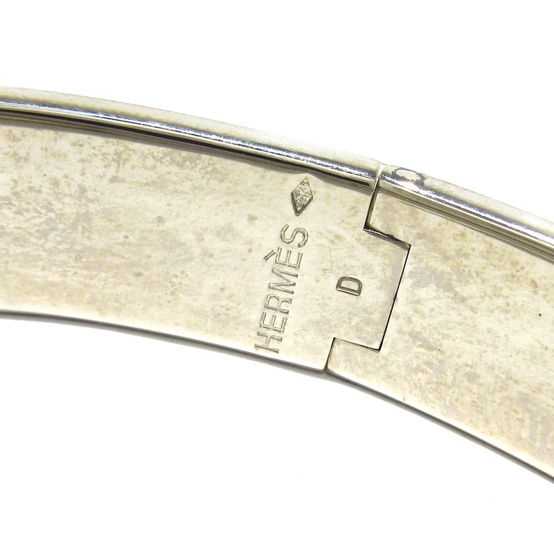 Hermes Bangle Click H Silver And Black