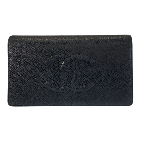 Chanel CC Logo Black Leather Wallet
