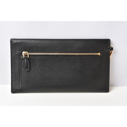 Prada Wallet Chain Long 1 Mf002 Saffiano City Nero Black — view 2
