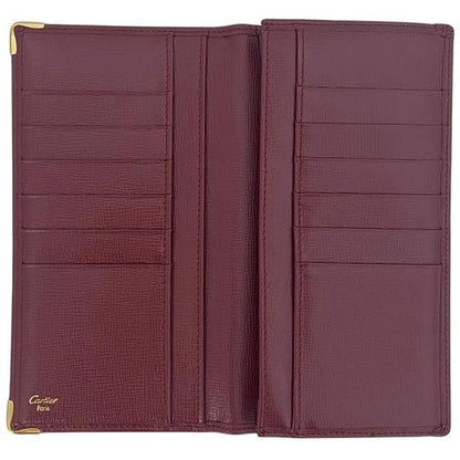 Cartier Folding Long Wallet Bordeaux Burgundy Must — view 4