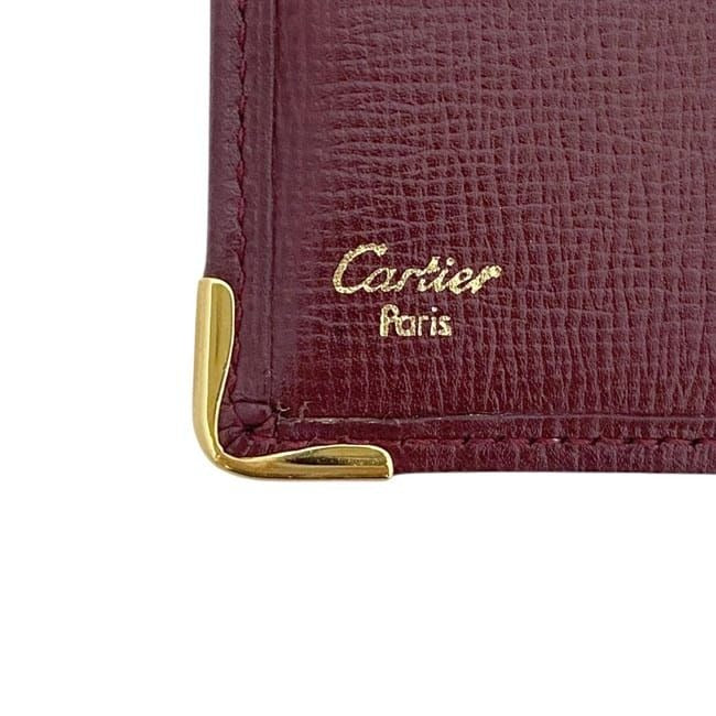 Cartier Folding Long Wallet Bordeaux Burgundy Must — view 5