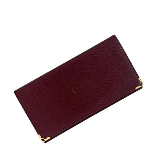 Cartier Folding Long Wallet Bordeaux Burgundy Must