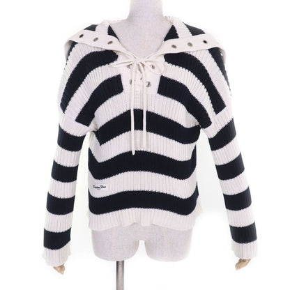 Christian Dior 25 SS 524 S13 A7025 100% Cotton Striped Sailor Collar Long Sleeve