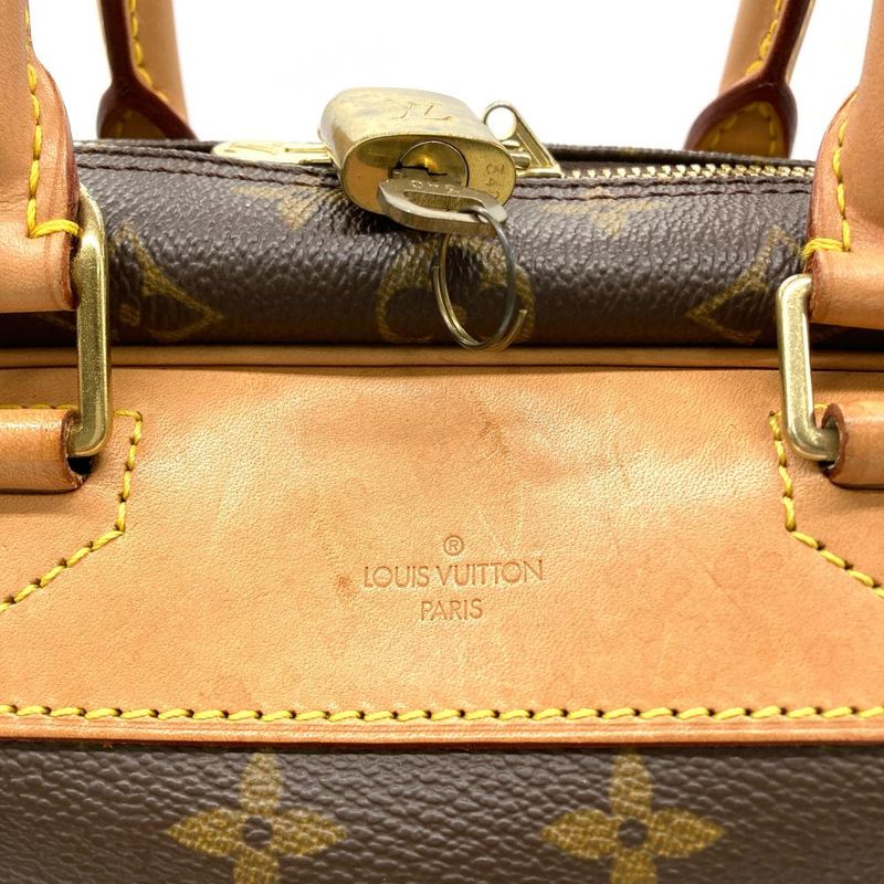 Louis Vuitton Deauville Tote Bag Monogram Canvas Nubuck M47270 Brown Vi0938