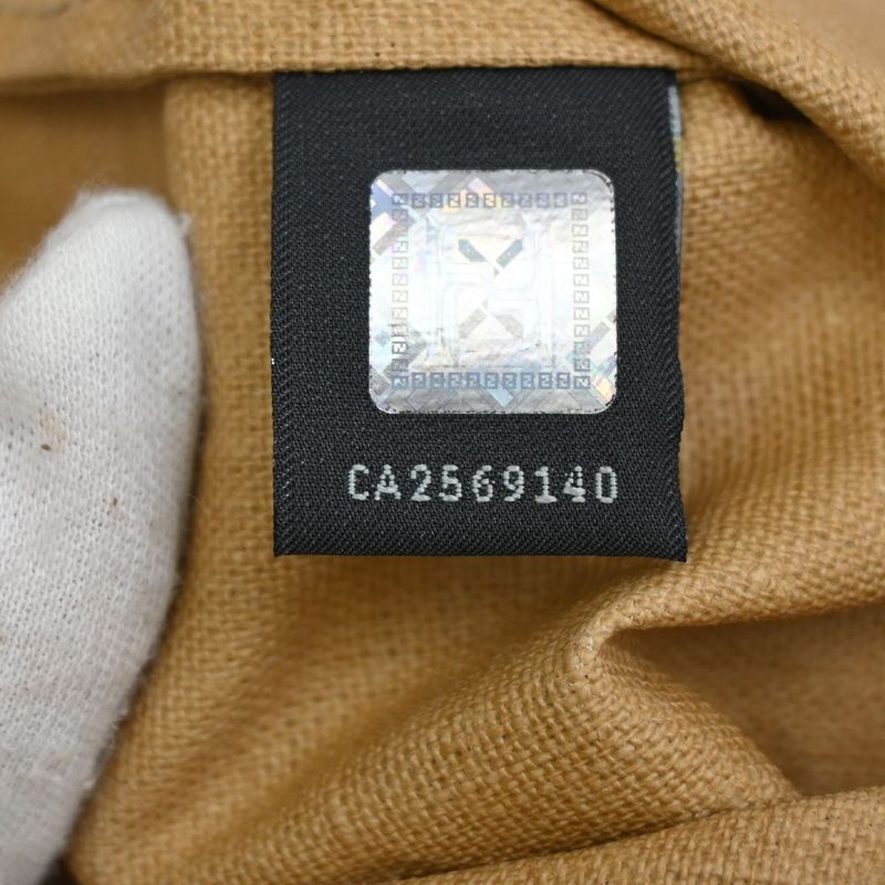 Fendi Tote Bag Logo Canvas Leather 68ka638