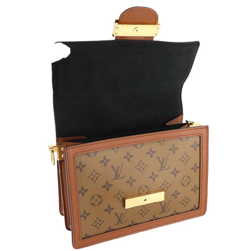 Louis Vuitton Monogram Reverse Dauphine MM Shoulder Bag Brown M45958 Dauphine