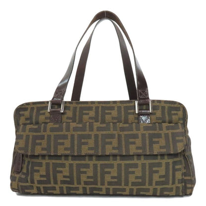 Fendi Zucca Pattern Handbag Canvas Leather Women