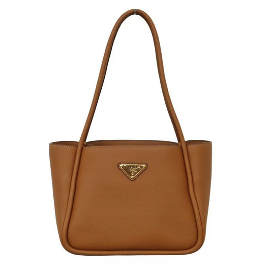 Prada Mini Tote Bag 1 Bg539 Shoulder Soft Grain Leather Camel