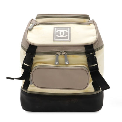 Chanel Sport Line Coco Mark Backpack Mini Backpack Sac Nylon Rubber Ivory Black
