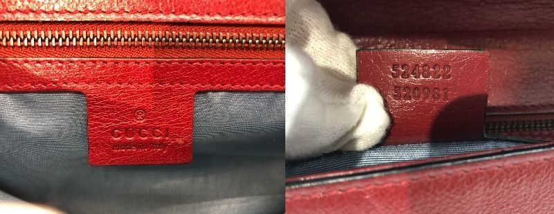 Gucci GG Cat Double Face 2way Chain Shoulder Bag 524822 Leather Black and Red