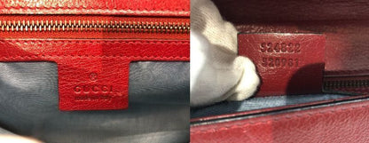 Gucci GG Cat Double Face 2way Chain Shoulder Bag 524822 Leather Black and Red