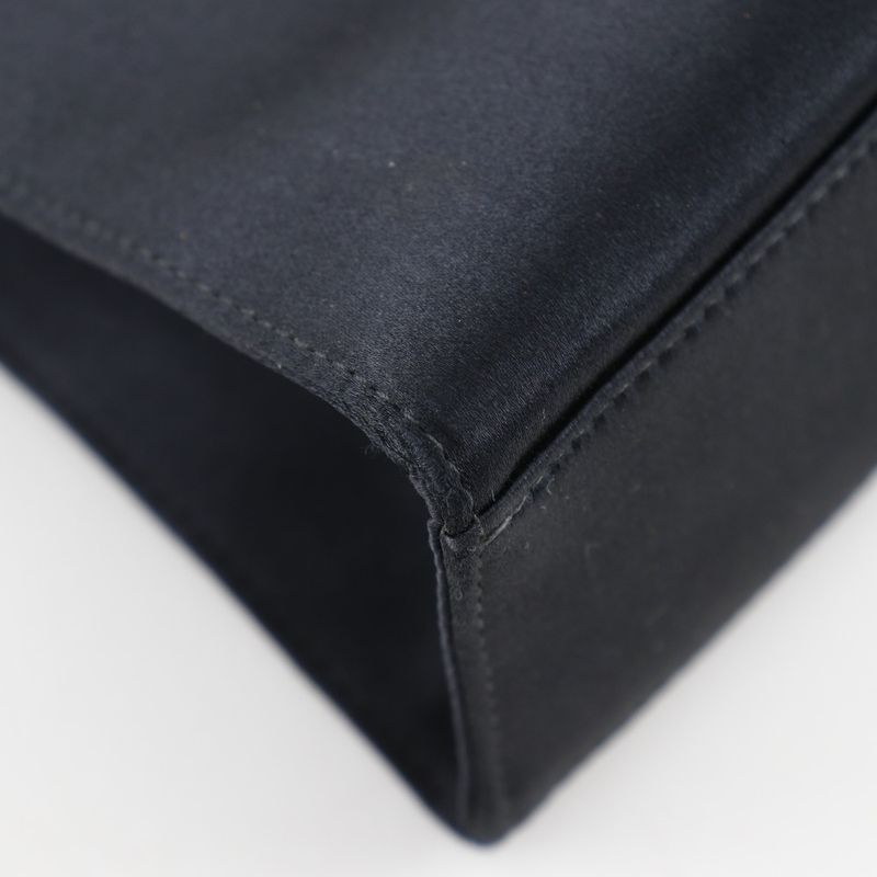 Chanel Party Bag Vintage Satin Black Ladies Handbag