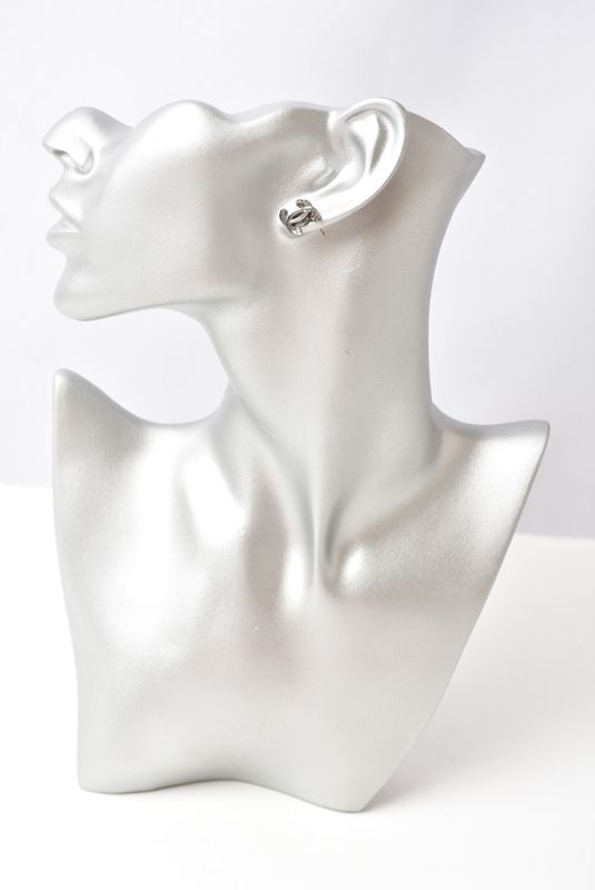 Chanel Earrings Chanel Coco Mark CC Gunmetalic 230713