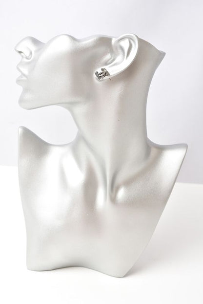 Chanel Earrings Chanel Coco Mark CC Gunmetalic 230713