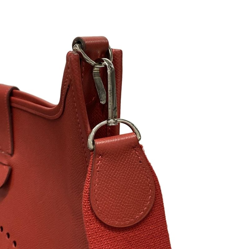 Hermes Shoulder Bag Evelyn Doe GM Rouge Vif Silver Hardware