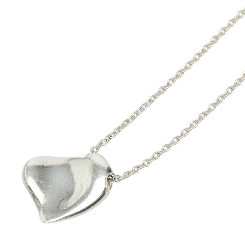 Tiffany & Co Elsa Peretti Full Heart Vintage Chain Pendant Necklace Silver