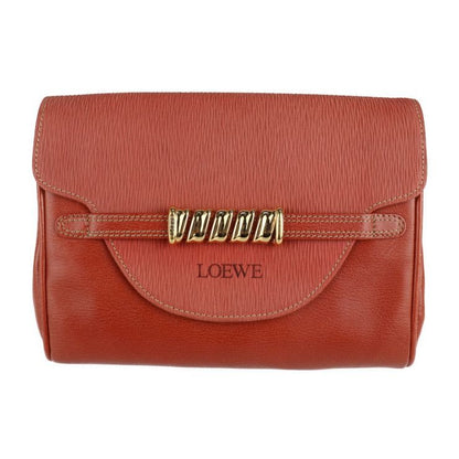 Loewe Clutch Bag Leather Red Velazquez Twisted Second Vermillion