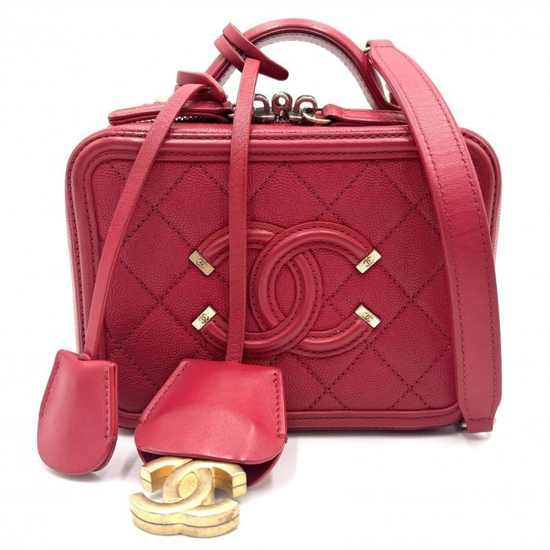 Chanel Shoulder Bag Women Quilted CC Filigree Vanity Mini Pochette