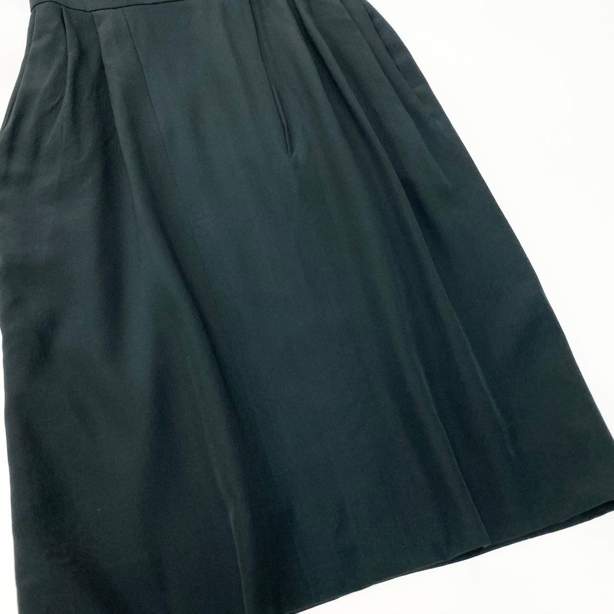 Chanel C Vintage Silk Dress Double Buttons Gold 36 Sizes Black — view 4