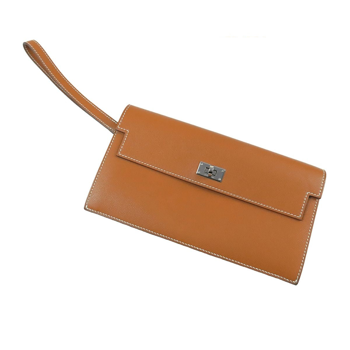 Hermes Kelly Pocket Long Gold Silver Madam Clutch
