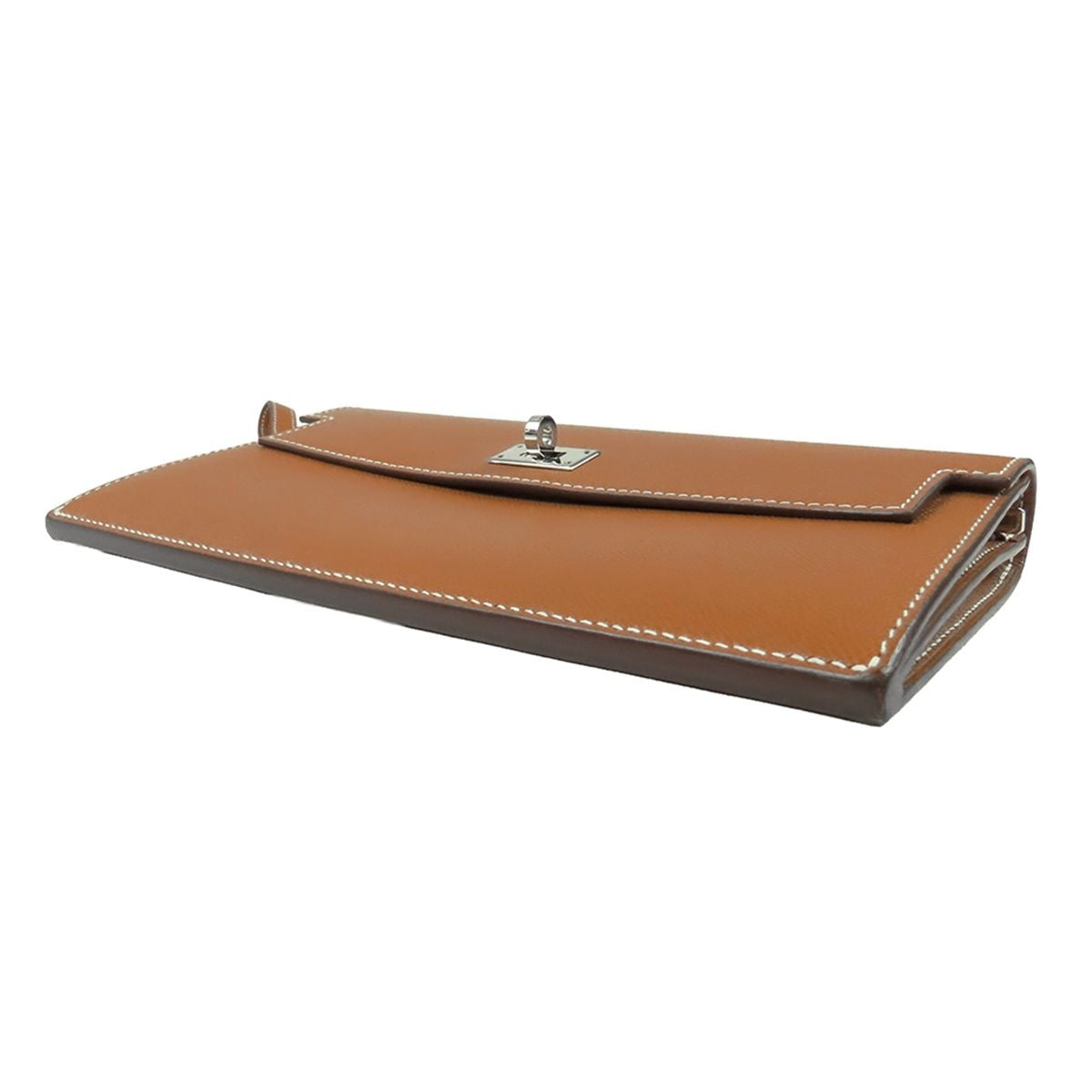 Hermes Kelly Pocket Long Gold Silver Madam Clutch — view 3