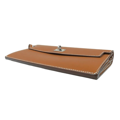 Hermes Kelly Pocket Long Gold Silver Madam Clutch — view 3