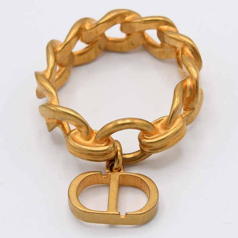 Christian DIOR Ring CD Logo L Approx 13.5 Gold Color Accessories Women H12921