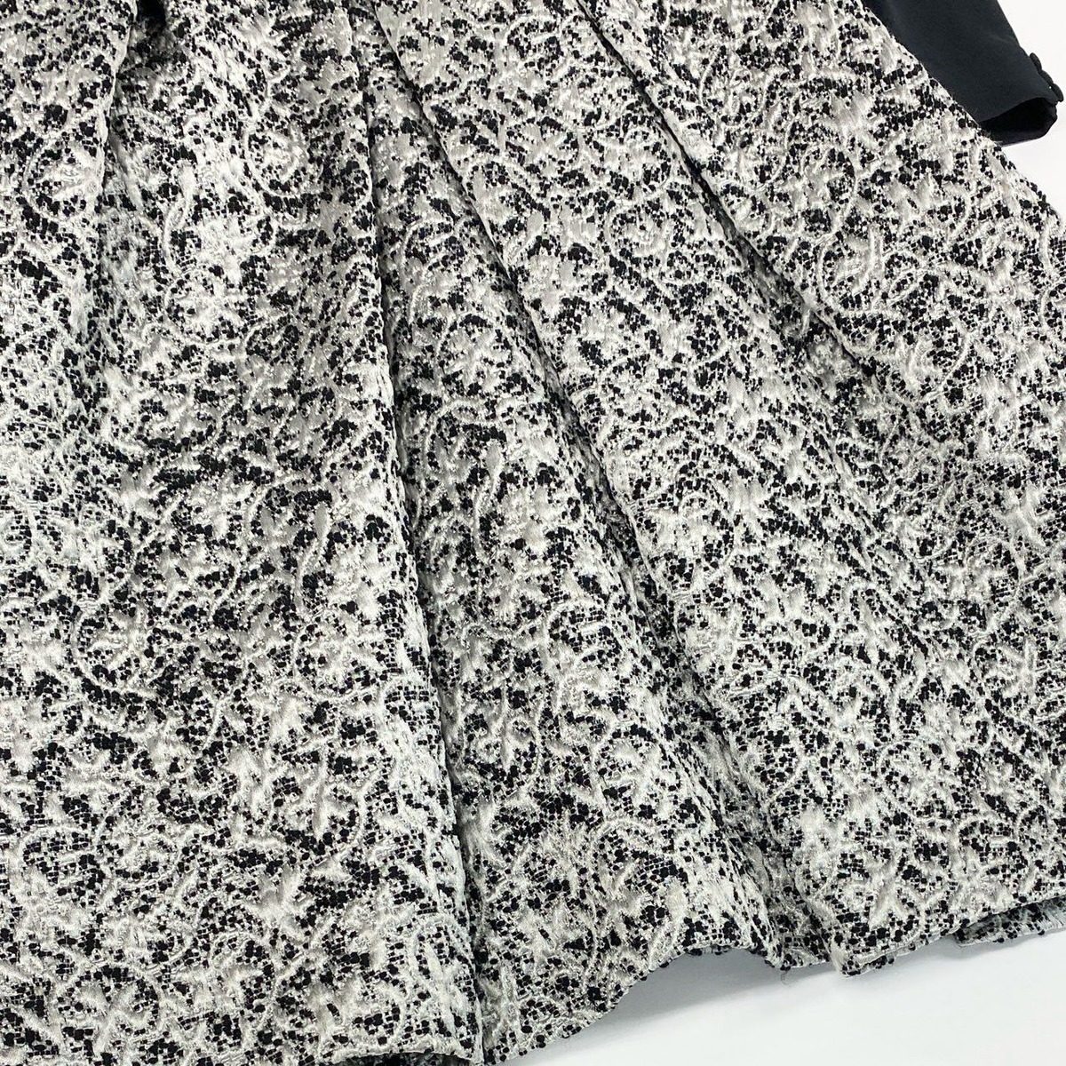 Dior Ed6 Jacquard Contrast Midi Dress 38 Navy Gray — view 5