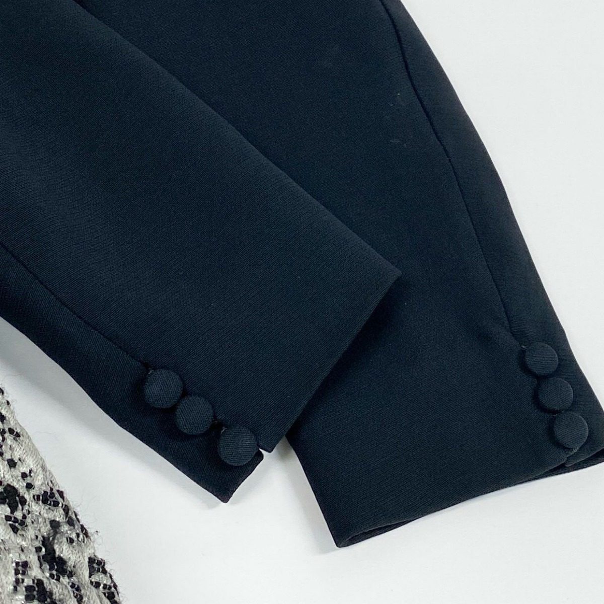 Dior Ed6 Jacquard Contrast Midi Dress 38 Navy Gray — view 6