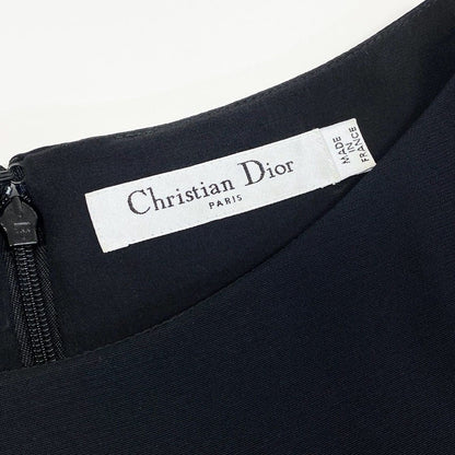 Dior Ed6 Jacquard Contrast Midi Dress 38 Navy Gray — view 7