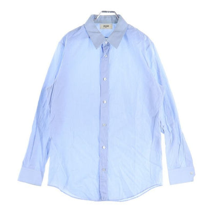 Celine Cotton Striped Long Sleeve Shirt Blue 0 Fc5940