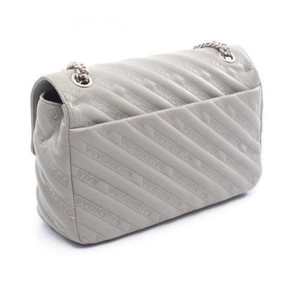 Balenciaga Shoulder Bag BB Round Gray Leather Chain — view 2