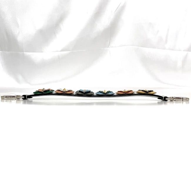 Fendi Handle Strap You Silver Multicolor Excellent Condition Leather