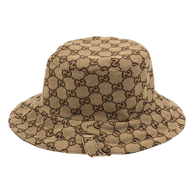 Gucci - 626917 GG Canvas And Nylon Reversible Bucket Hat - Unisex - Beige Brown