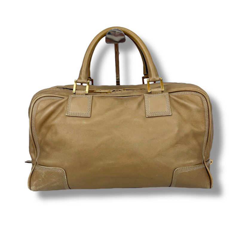 Loewe Amazona 36 Handbag Mini Boston Bag Anagram Logo Stitching Gold Nappaleathe