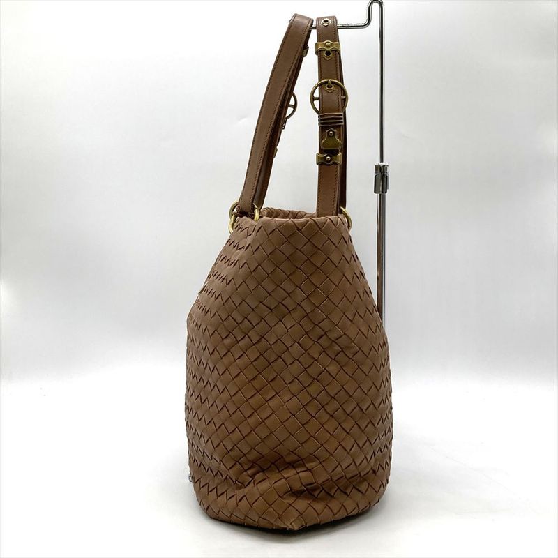 Bottega Veneta Intrecciato Capri Tote Leather Brown Gold Hardware Roma Unisex