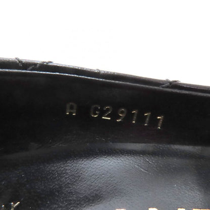 CHANEL G29111 Perforated Coco Mark Matelasse Almond Toe Leather Pumps Black