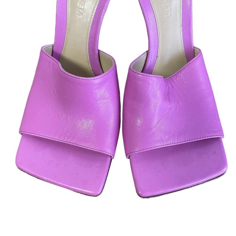 Good Bottega Veneta Leather Open Toe Square Toe Sandals Mules 35 Approx 22cm