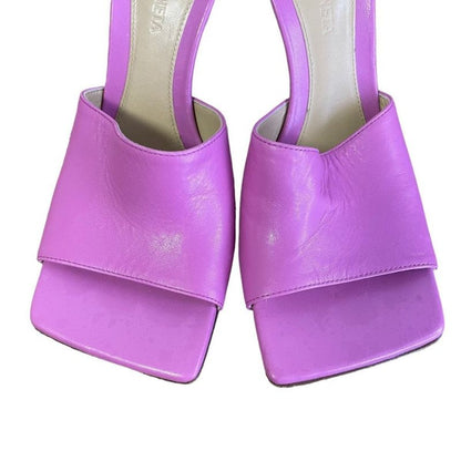 Good Bottega Veneta Leather Open Toe Square Toe Sandals Mules 35 Approx 22cm