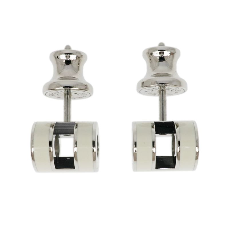 Hermes Earrings Pop Ash Pair Jonus Flepere White Silver-hardware