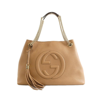 Gucci Shoulder Bag Leather Beige Rose