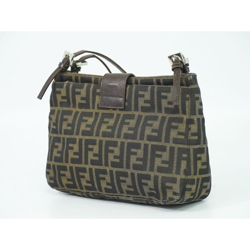 Fendi Zucca Shoulder Bag Canvas Brown 26728 — view 2