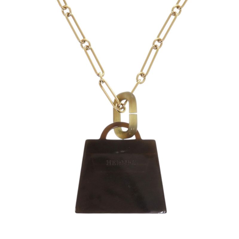 Hermes Fusion Amulet Kelly Pendant Large Model GP Horn Parma Brass Lira
