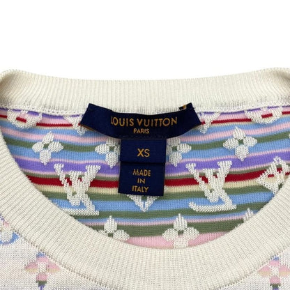 Louis Vuitton Short Sleeve Sweater Logo Monogram Knit Rw222b Tt9 Fnks99 XS Size