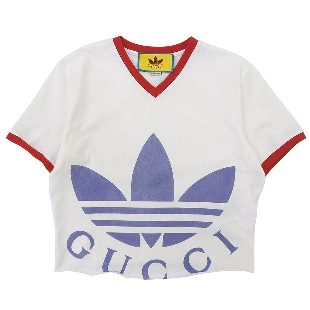 Gucci Logo Cropped T-Shirt Top White XS