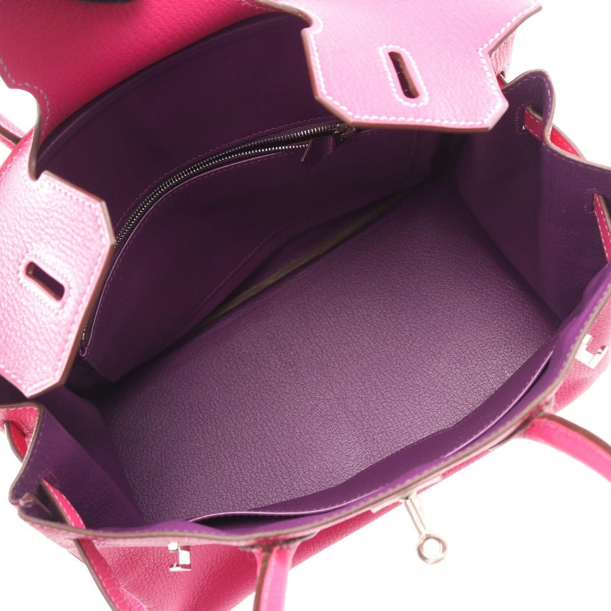 Hermes Handbag Birkin 30 Verso Rose Shocking Cyclamen Leather — view 3