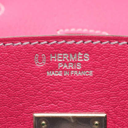 Hermes Handbag Birkin 30 Verso Rose Shocking Cyclamen Leather — view 4