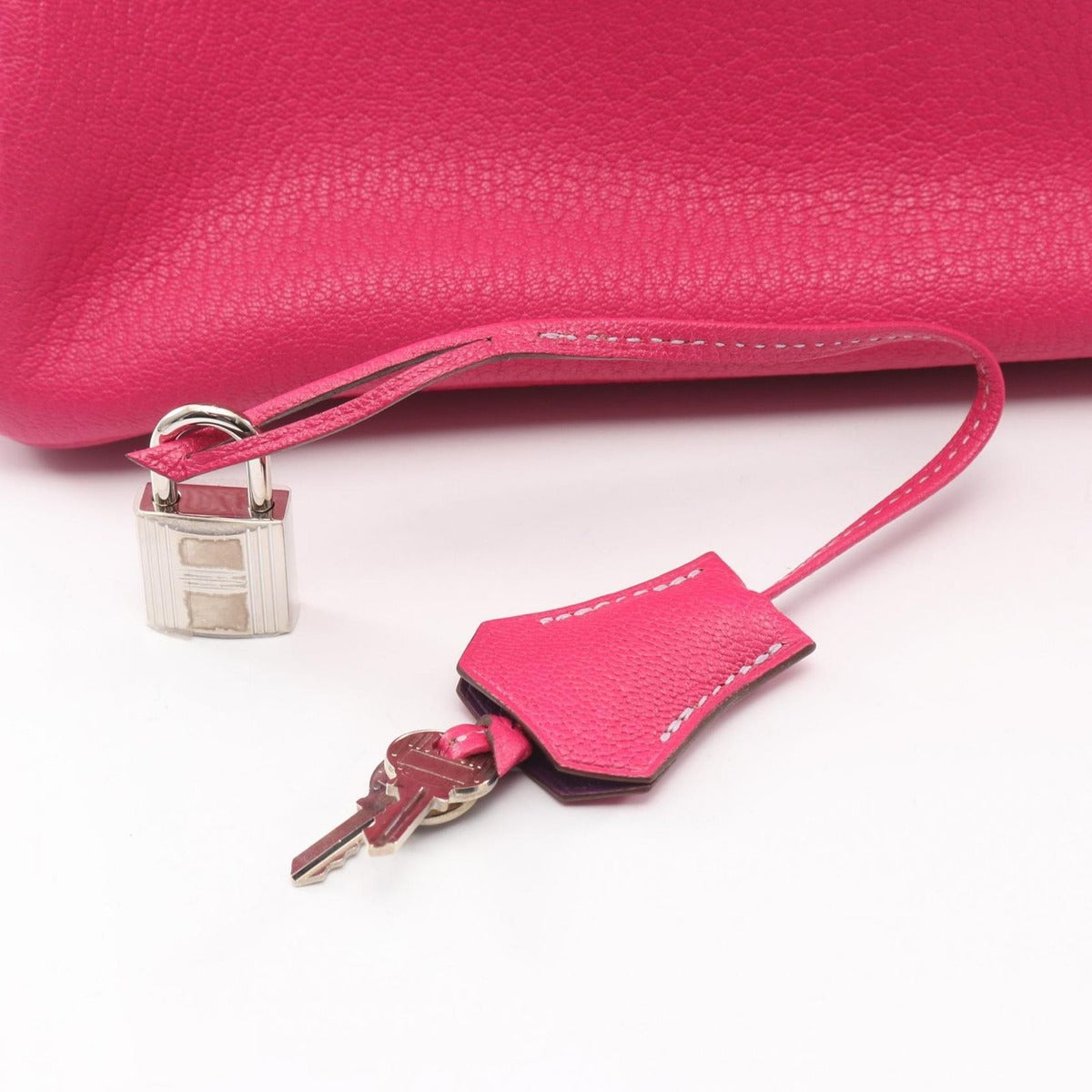 Hermes Handbag Birkin 30 Verso Rose Shocking Cyclamen Leather — view 6