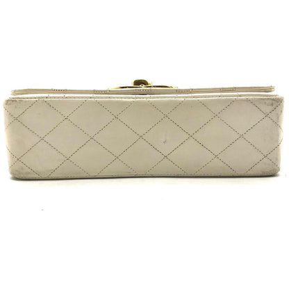 Chanel Quilted Big CC Logo Turnlock Chain Shoulder Bag White — view 3